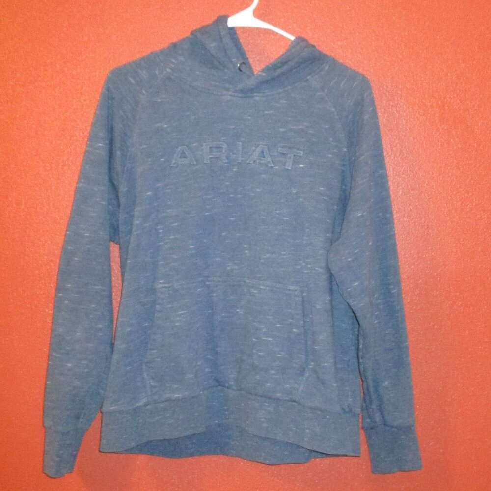Ariat Hoodie Woman Large Blue Outdoor Farm Cowgirl Rodeo Horse Riding Hoodie